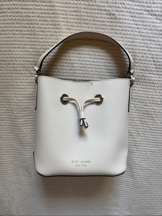 kate spade Handbags - kate spade Cream Pebble Leather Drawstring Bucket Bag